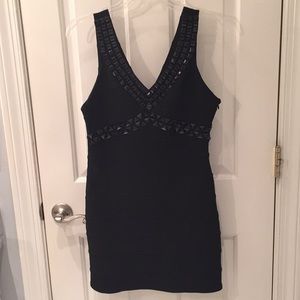 Sexy Black Beaded Dress